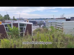 Prefab складывая дом контейнера для временного офиса и размещещние на строительной площадке