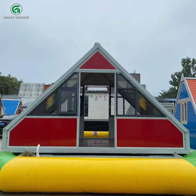 Гальванизированный стальной складывая Prefab красный цвет дома треугольника для располагаться лагерем и мероприятий на свежем воздухе