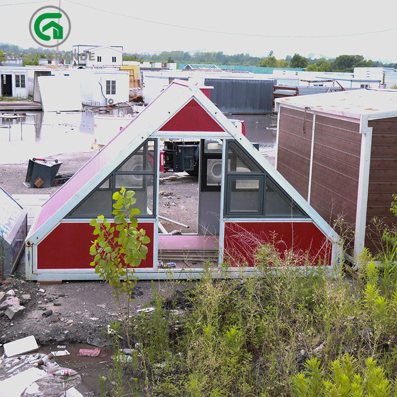 Гальванизированный стальной складывая Prefab красный цвет дома треугольника для располагаться лагерем и мероприятий на свежем воздухе