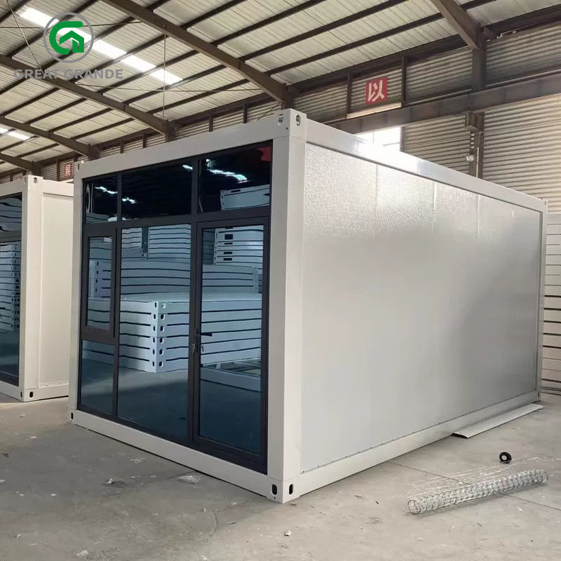 Дом контейнера стеклянного ядра Prefab расширяемый складывая для современной живущей доставки