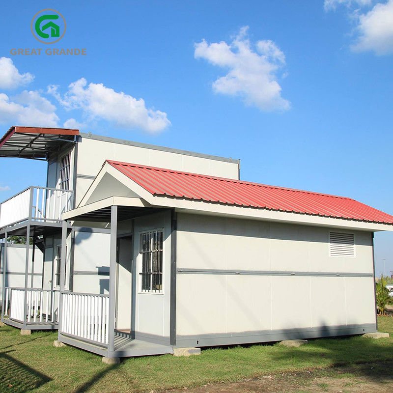 Prefab складывая дом контейнера для временного офиса и размещещние на строительной площадке