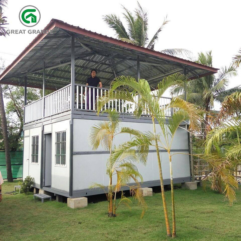 Prefab складывая дом контейнера для временного офиса и размещещние на строительной площадке
